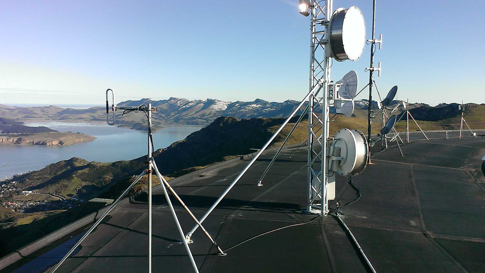 Antennas on a hilltop site