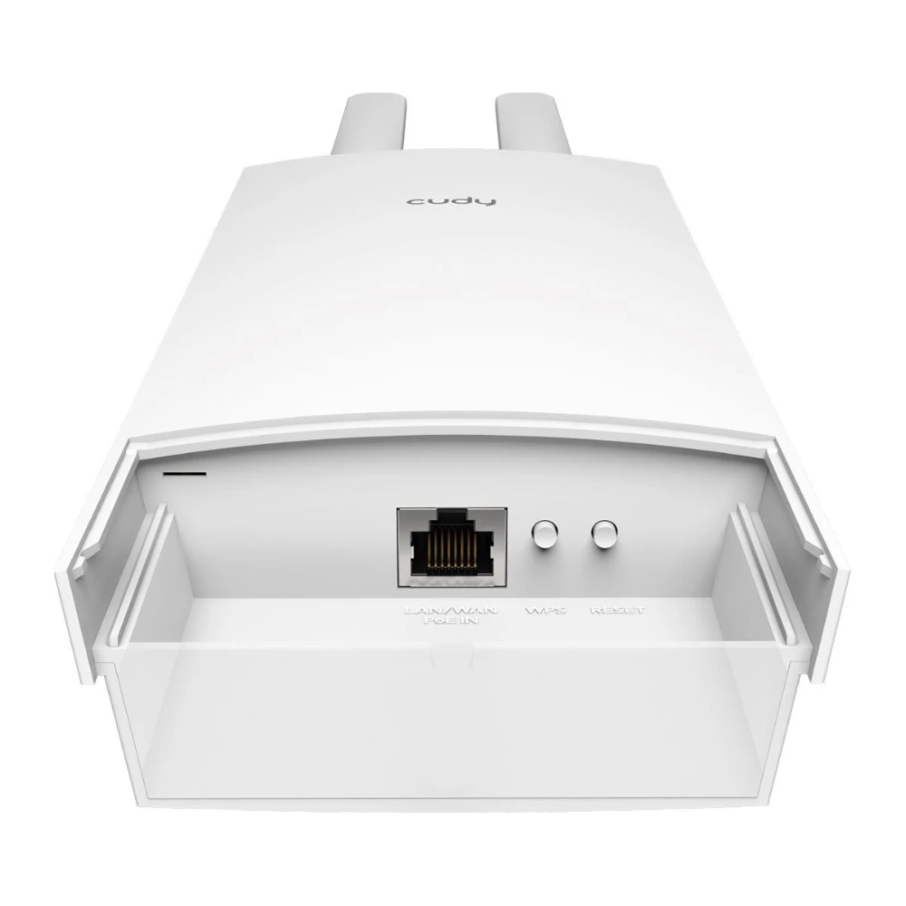 Cudy AC1200 outdoor access point PoE LAN port, WPS and reset buttons
