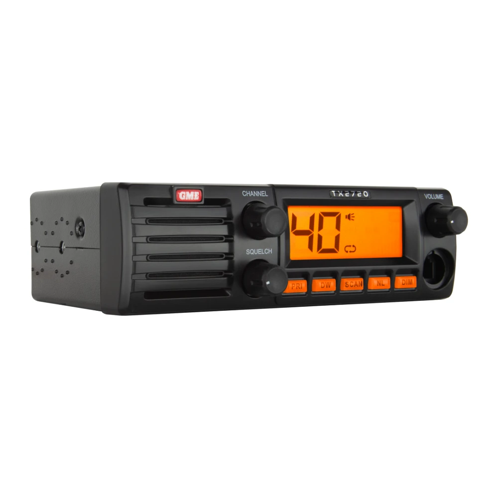 GME TX2720N 27 MHz AM CB radio, angled front view