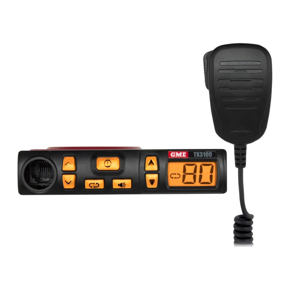 GME TX3100DP UHF CB radio with compact microphone