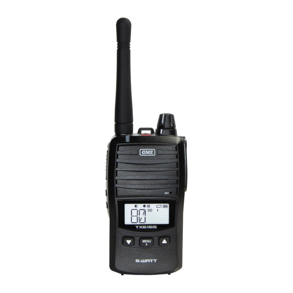 GME TX6165X 5 W IP67 UHF CB handheld radio, black