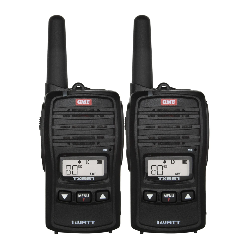 GME TX667TP 1 W UHF CB handheld twin pack