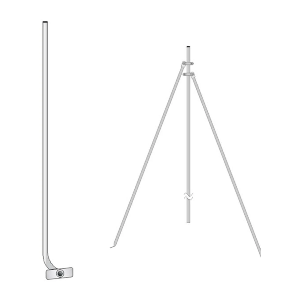 Hi-Tec Aerials hockey stick fascia mount and telescopic stays
