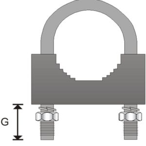 Hi-Tec Aerials saddle clamp with stainless steel U-bolt