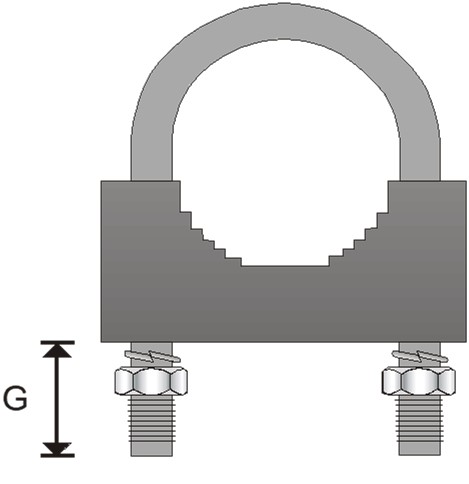 Hi-Tec Aerials saddle clamp with stainless steel U-bolt